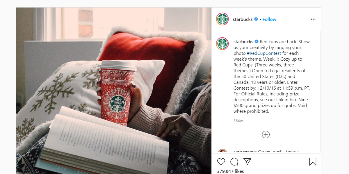 Starbucks UGC contest