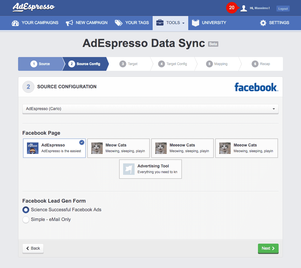 AdEspresso dashboard - Digital Marketing Tools