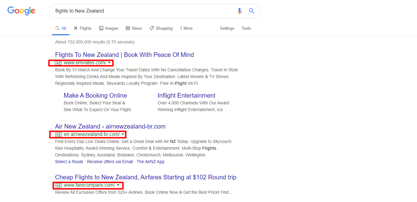 google ads example